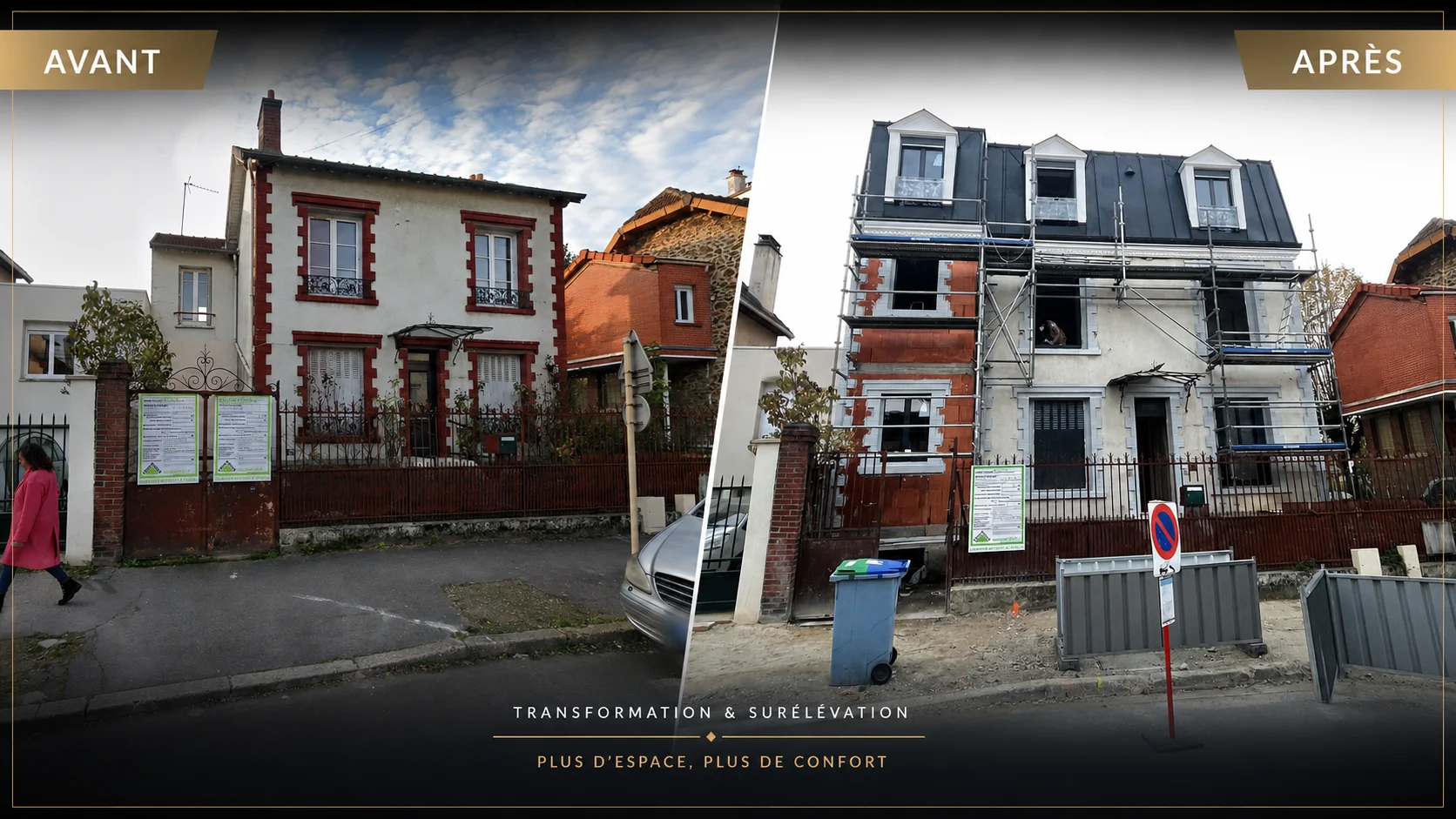 Surélévation charpente Mansard en cours de réalisation
